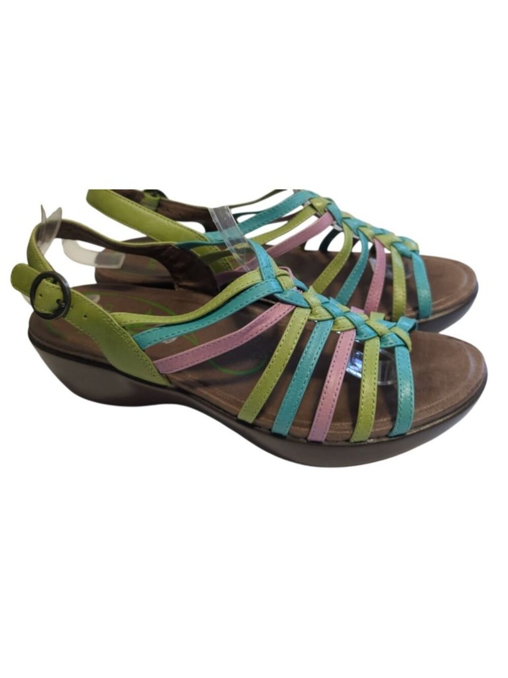 Dansko Dana Sausalito Braided Strappy Wedge Sandals Womens EU 37 US 6.5-7 Multi